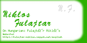 miklos fulajtar business card